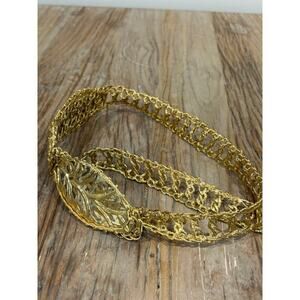 Vintage Gold Tone Unique Flexible Woven Belt